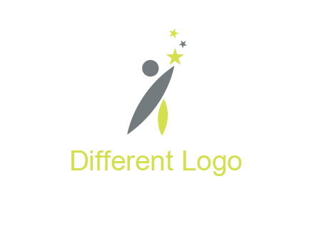 abstract person touching the star icon