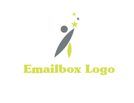 abstract person touching the star icon