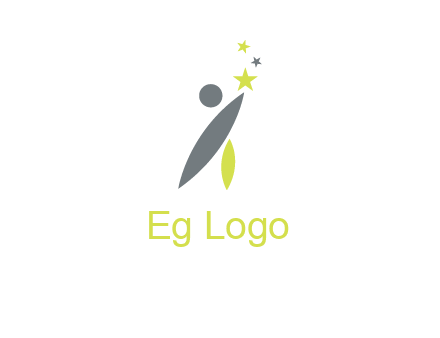 abstract person touching the star icon
