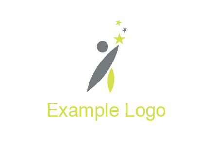abstract person touching the star icon