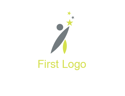 abstract person touching the star icon