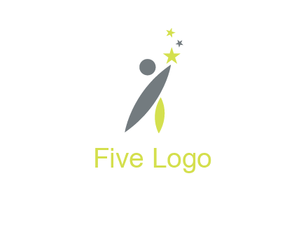 abstract person touching the star icon