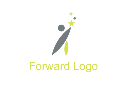 abstract person touching the star icon