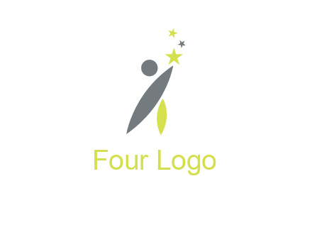 abstract person touching the star icon