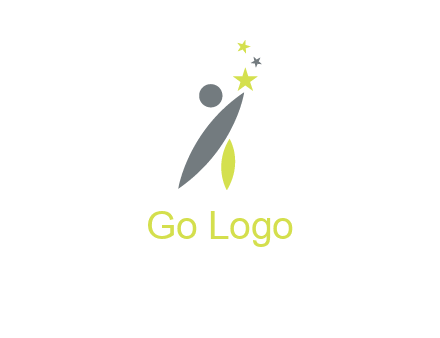 abstract person touching the star icon