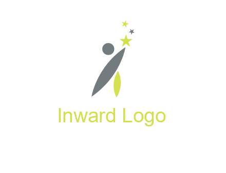 abstract person touching the star icon