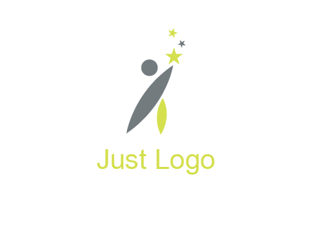 abstract person touching the star icon