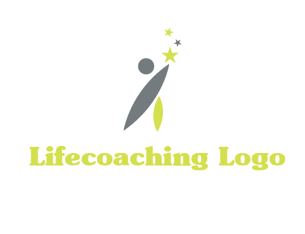 abstract person touching the star icon