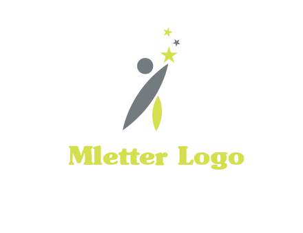 abstract person touching the star icon