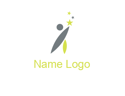 abstract person touching the star icon