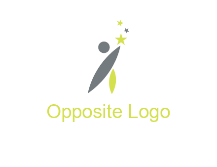 abstract person touching the star icon