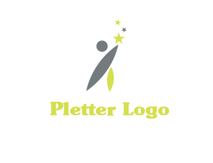 abstract person touching the star icon