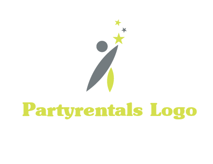 abstract person touching the star icon