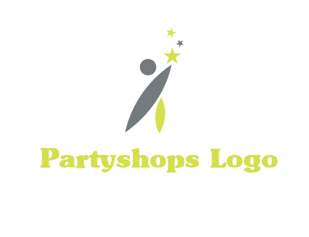 abstract person touching the star icon