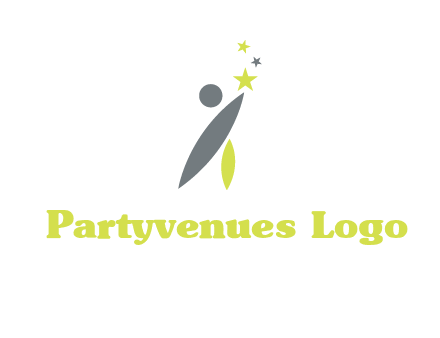 abstract person touching the star icon