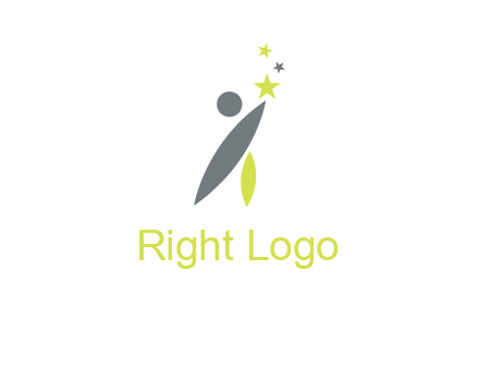 abstract person touching the star icon