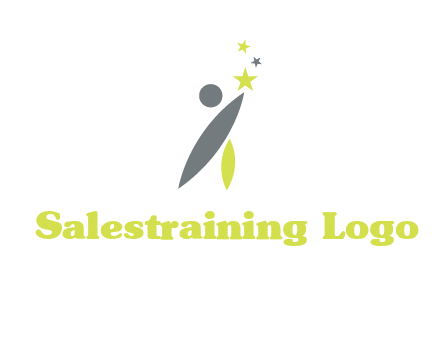 abstract person touching the star icon