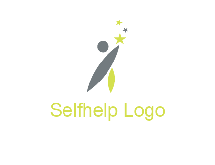 abstract person touching the star icon