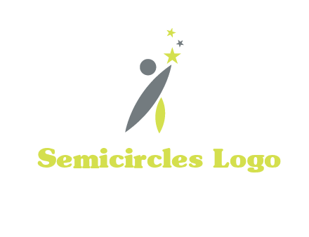 abstract person touching the star icon