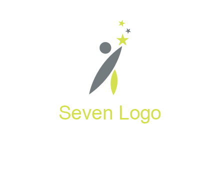 abstract person touching the star icon