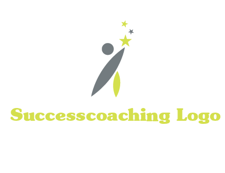 abstract person touching the star icon