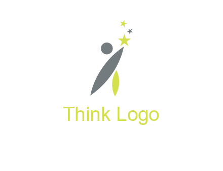 abstract person touching the star icon