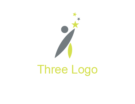 abstract person touching the star icon