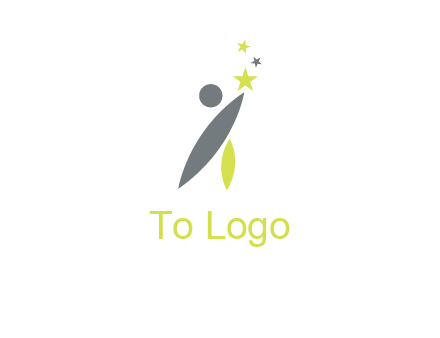abstract person touching the star icon