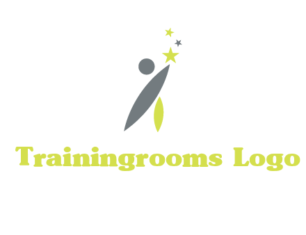 abstract person touching the star icon