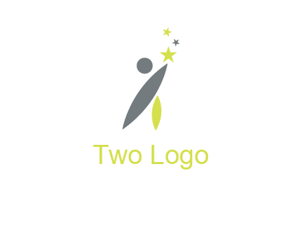 abstract person touching the star icon