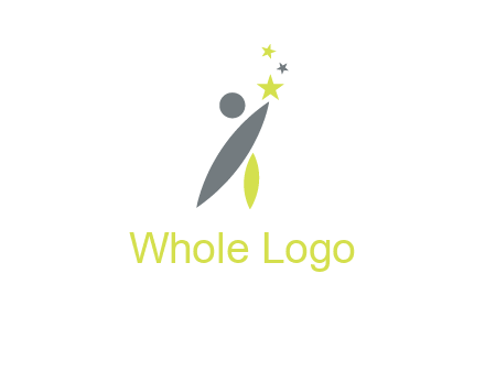 abstract person touching the star icon