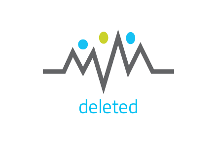 abstract person with heart beat icon