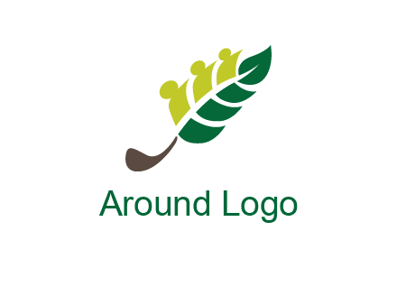 abstract persons with leaf symbol