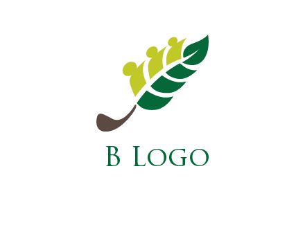 abstract persons with leaf symbol