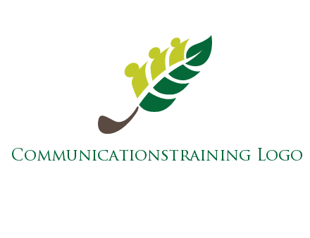 abstract persons with leaf symbol