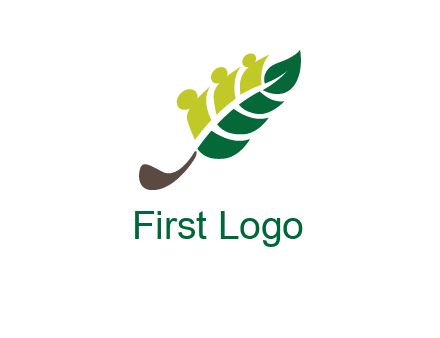 abstract persons with leaf symbol