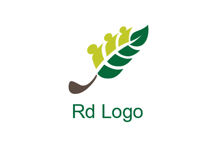 abstract persons with leaf symbol