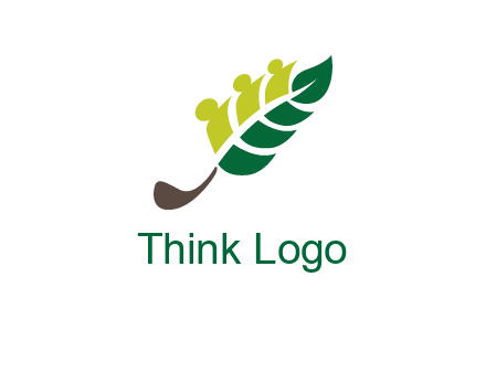 abstract persons with leaf symbol