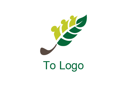 abstract persons with leaf symbol
