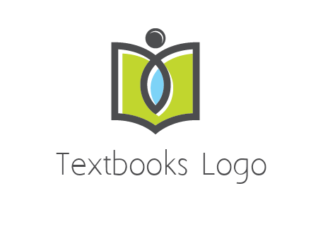 abstract person with book and drop logo