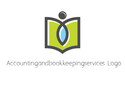 abstract person with book and drop logo
