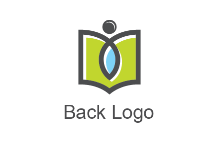abstract person with book and drop logo