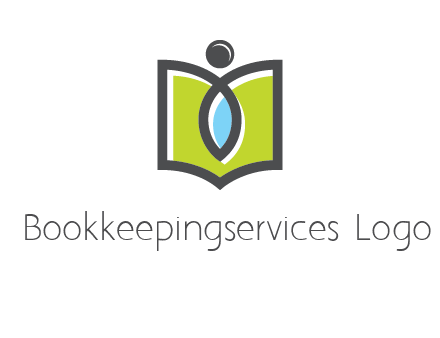 abstract person with book and drop logo