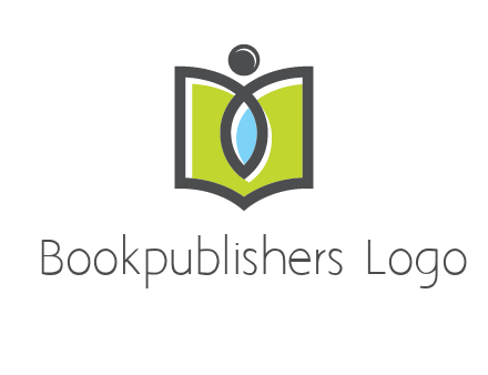 abstract person with book and drop logo