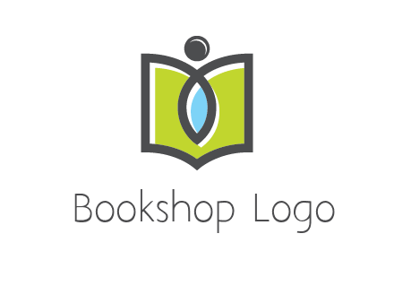 abstract person with book and drop logo