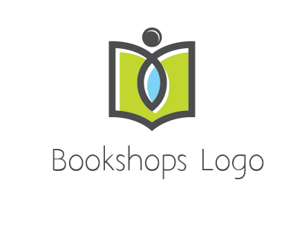 abstract person with book and drop logo