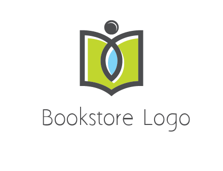 abstract person with book and drop logo