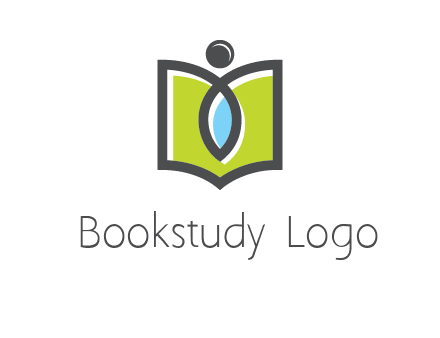 abstract person with book and drop logo