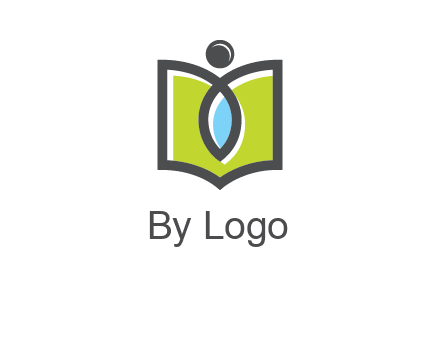 abstract person with book and drop logo