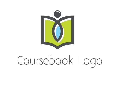 abstract person with book and drop logo